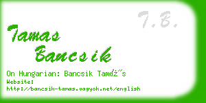 tamas bancsik business card